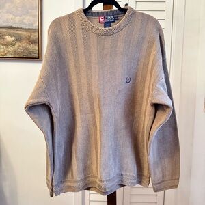 Vintage 1990s Chaps Ralph Lauren Knitted Crewneck Sweater Size Large Beige